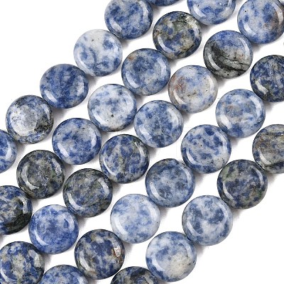 Natural Blue Spot Jasper Beads Strands G-L648-B08-15mm-1