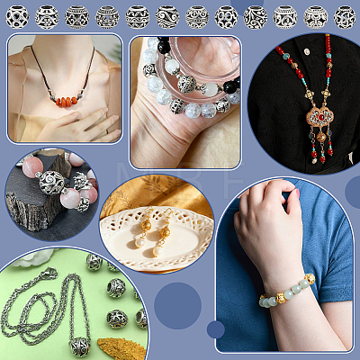 72Pcs 12 Styles Tibetan Style Alloy European Beads FIND-PH0060-22AS-1