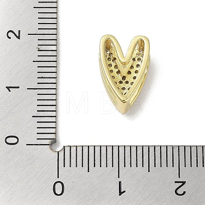Rack Plating  Brass Micro Pave Clear Cubic Zirconia Slide Charms KK-R163-10G-1