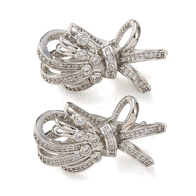 Brass Micro Pave Cubic Zirconia Twister Clasps KK-K422-11P-1