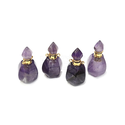 Faceted Natural Amethyst Pendants G-H252-B05-1
