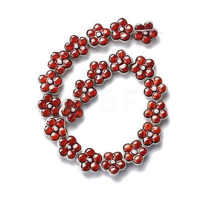 Handmade Porcelain Flower Beads Strands PORC-F003-01A-1