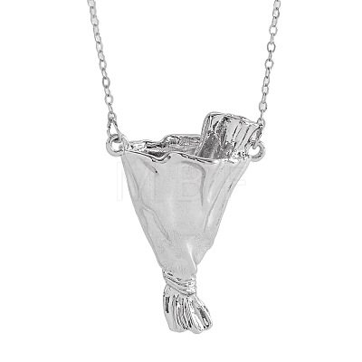 Alloy Bouquet Pendant Necklaces for Dried Flower WGF058D-01-1
