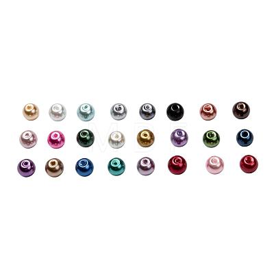 24 Colors Glass Pearl Beads HY-JP0004-6mm-03-1