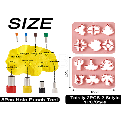 2Pcs ABS Plastic Clay Molds DIY-TA0004-57-1