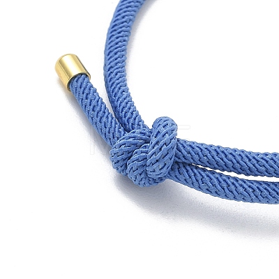 Adjustable Nylon Round Milan Cord Slider Bracelet Making FB-H001-01G-1