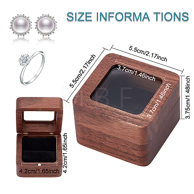 Square Wood Ring Storage Boxes CON-WH0087-52A-1