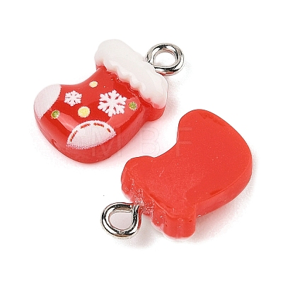 Christmas Theme Opaque Resin Pendants RESI-S08-02C-1