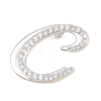 Brass Micro Pave Clear Cubic Zirconia Pendants CU-CBA8481-01P-C-1