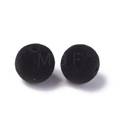 Flocky Acrylic Beads OACR-L011-C-07-1