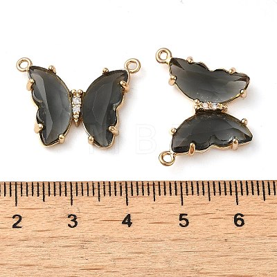Brass Pave Faceted Glass Connector Charms FIND-Z020-03F-1