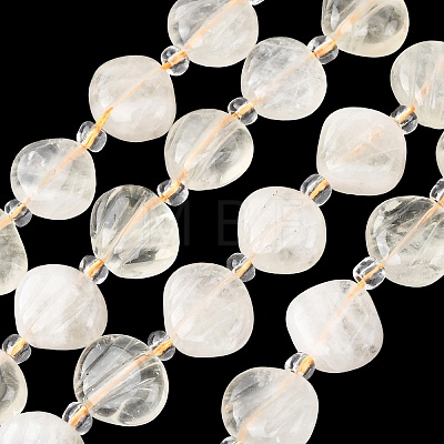 Natural Lemon Quartz(Heated) Carved Beads Strands G-H339-A06-01-1