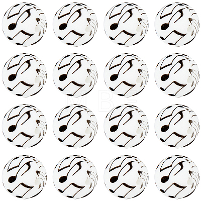 30Pcs Printed Silicone Focal Beads SIL-SC0001-73-1
