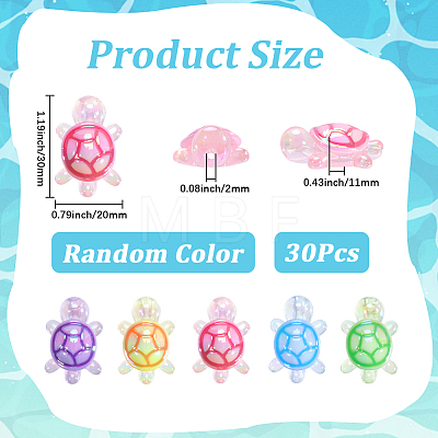 30Pcs UV Plating Transparent Acrylic Beads TACR-SC0002-77-1