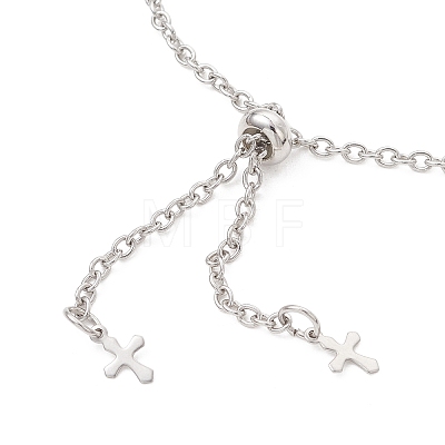 2.5MM 304 Stainless Steel Cable Chain Slider Bracelet Makings AJEW-JB01521-1