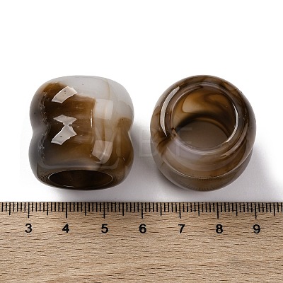 Two Tone Opaque Acrylic Beads OACR-Z025-01E-1