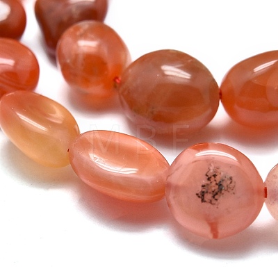 Natural South Red Agate Beads Strands G-O186-B-15-1