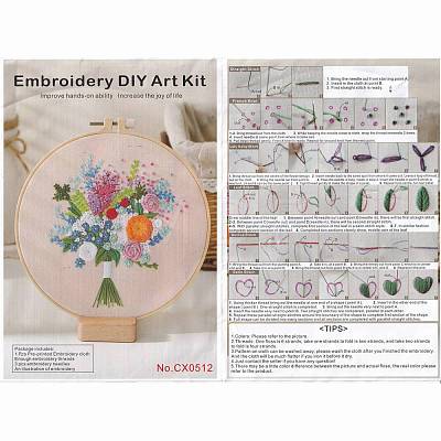 DIY Bouquet Pattern Embroidery Kit DIY-O021-15A-1