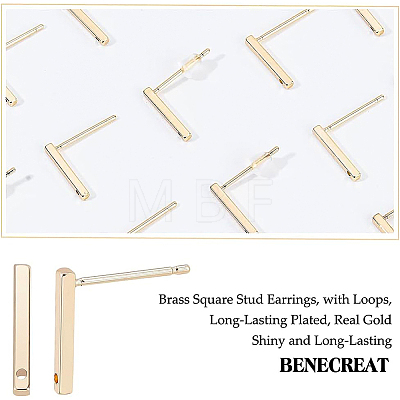 30Pcs Brass Stud Earring Findings KK-BC0009-06-1
