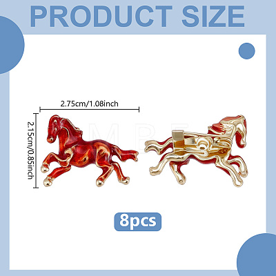 8Pcs Running Horse Enamel Pins JEWB-GA0001-56B-1