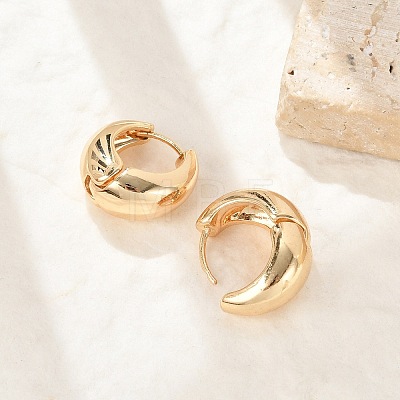 Brass Hoop Earrings for Women EJEW-U041-02G-1