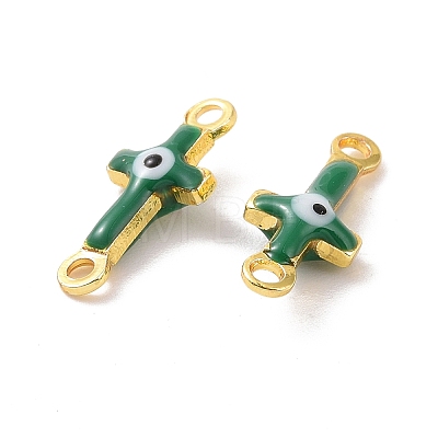 Brass Enamel Connector Charms KK-J302-08G-05-1