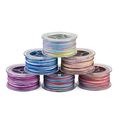 Elecrelive 6 Rolls 6 Colors Segment Dyed Polyester Thread OCOR-EL0001-01B-1