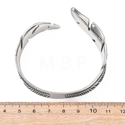 Retro 316 Surgical Stainless Steel Cuff Bangles BJEW-C142-11C-AS-1