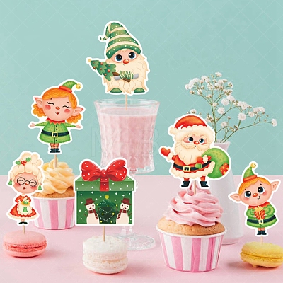 8Pcs Christmas Cupcake Toppers PW-WG20D8B-01-1