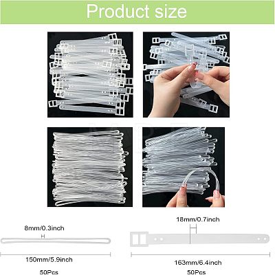 100Pcs 2 Style Plastic Luggage Tag Strings & Secure Straps DIY-CA0004-94-1