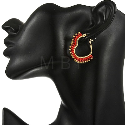 Glass Seed Hoop Earrings for Women EJEW-MZ00797-01-1