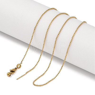 Ion Plaing(IP) 304 Stainless Ball Chain Necklaces NJEW-Q003-05G-1