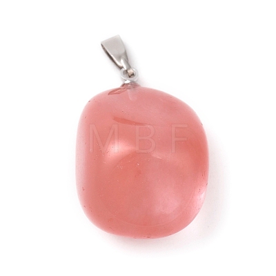 Cherry Quartz Glass Pendants G-K302-B07-1