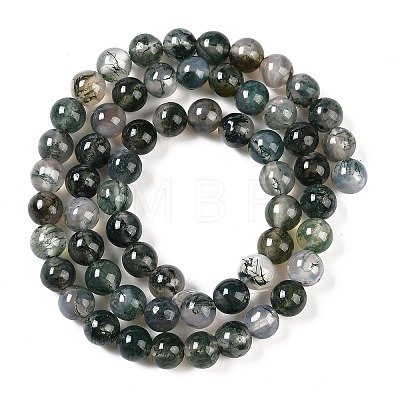 Natural Moss Agate Bead Strands G-J358-01-6mm-1