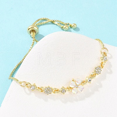 Alloy Rhinestone Slider Bracelets BJEW-A156-06G-1