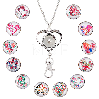 DIY Interchangeable Dome Office Lanyard ID Badge Holder Necklace Making Kit DIY-SC0021-97E-1