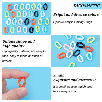 1260Pcs 14 Style Opaque Acrylic Linking Rings SACR-DC0001-01-1