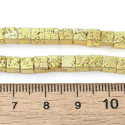 Electroplated Natural Lava Rock Beads Strands G-L606-E02-01B-1