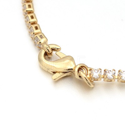 Golden Plated Brass Cubic Zirconia Cup Chain Bracelets BJEW-H0001-01G-1