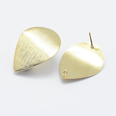 Brass Drawbench Stud Earring Findings X-KK-F728-15G-NF-1