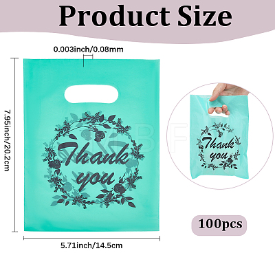 100Pcs Thank You Printed Eco-Friendly Reusable Bags ABAG-SP0001-61A-C-1