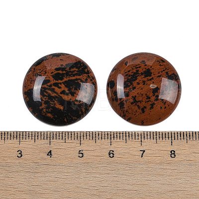 Natural Mahogany Obsidian Cabochons G-H1596-FR-25mm-22-1