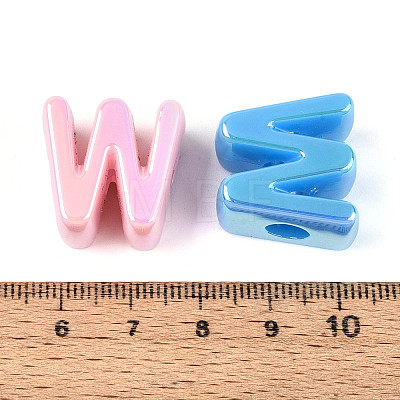 UV Plating Opaque Acrylic European Beads OACR-M027-03W-1