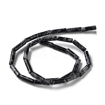 Synthetic Snowflake Obsidian Beads Strands G-D077-B02-1