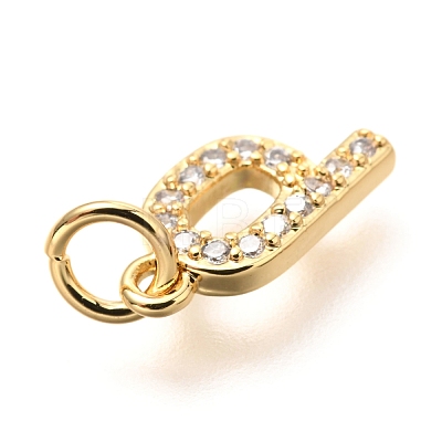 Brass Micro Pave Cubic Zirconia Charms ZIRC-O037-24G-1