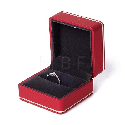 Square Plastic Jewelry Ring Boxes OBOX-F005-03C-1