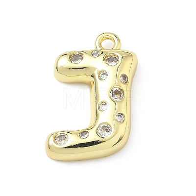 Brass Micro Pave Clear Cubic Zirconia Pendants KK-I476-02G-J-1