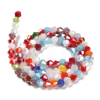 Opaque Solid Color Electroplate Glass Beads Strands EGLA-A039-P4mm-B16-1