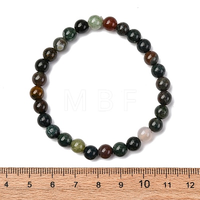 Natural Indian Agate Beaded Stretch Bracelets BJEW-D446-B-46-1