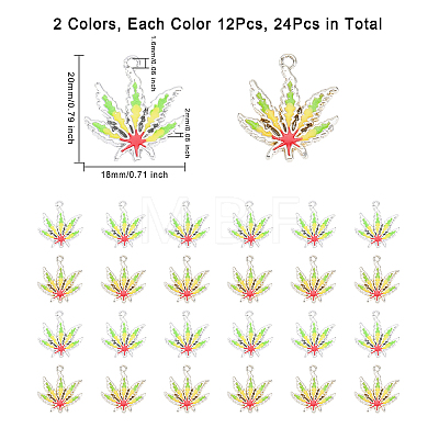 24Pcs 2 Colors Alloy Enamel Pendants FIND-CA0006-71-1